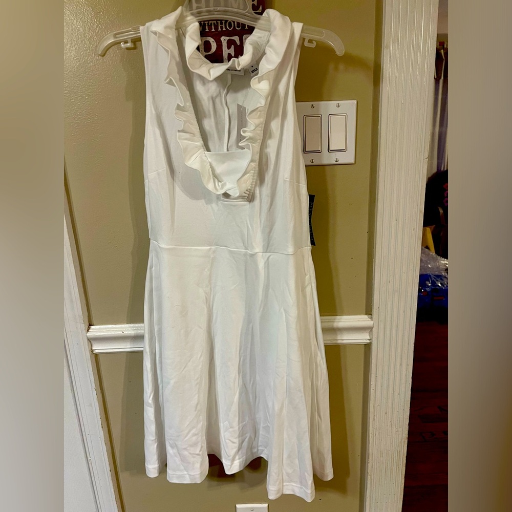 New York & Company White Cotton Dress
